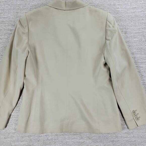 VTG AKA Eddie Bauer Silk Blend Jacket Womens 10 Cream Tan Lined Preppy Academia - Picture 3 of 14